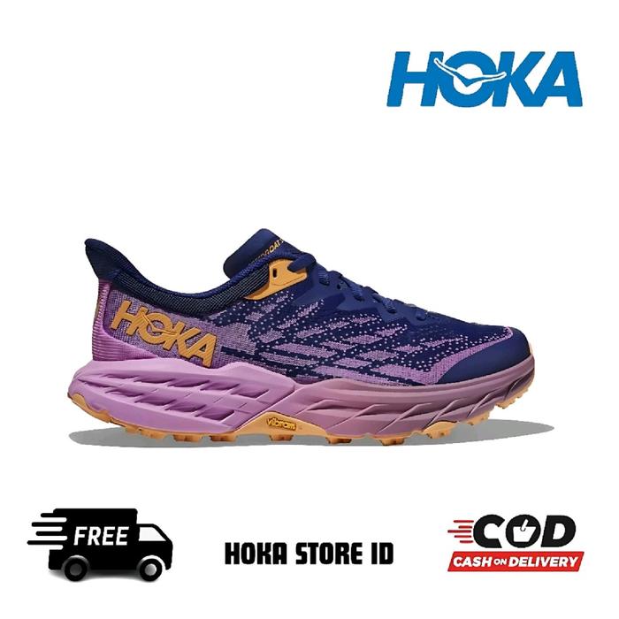 SEPATU HOKA ONE ONE SPEEDGOAT 5 BELWETER BLUE CYCLAMEN PURPLE WOMEN