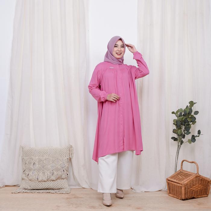 Carla Tunic | Tunik wanita | Tunik panjang | Tunik katun premium | Tunik bigsize | Tunik full kancin