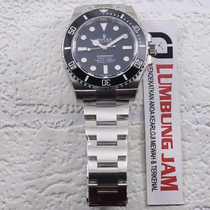JAM TANGAN MEWAH SUBMARINER NO DATE 124060 BLACK CERAMIC VSF