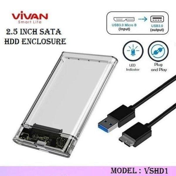Casing Hardisk Eksternal Vivan VSHD1 USB 3.0 2.5 inch Casing Hardisk Laptop Tempat Hardisk Harddisk