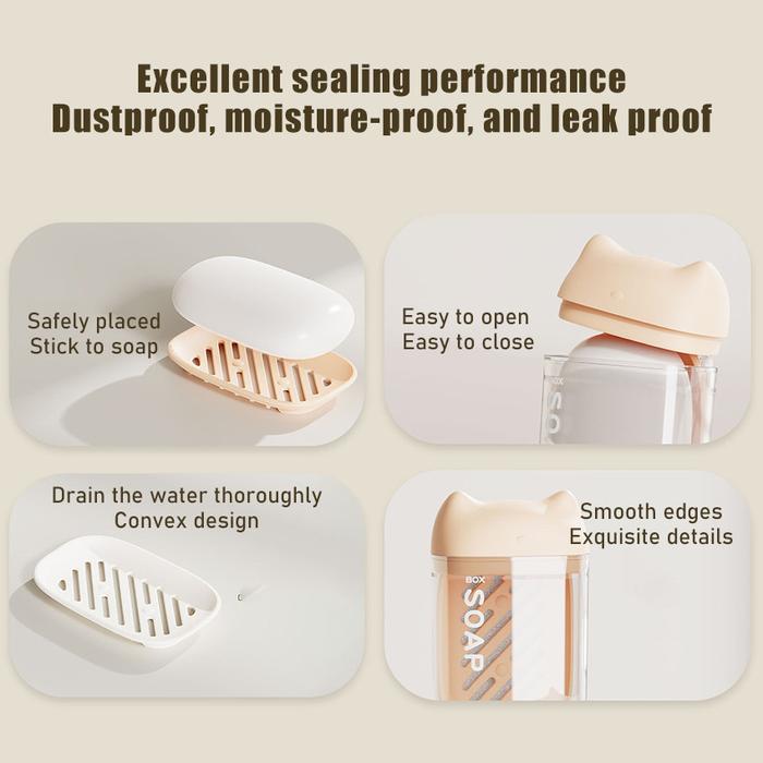 Kotak Wadah Sabun Batang Travelling Soap Box Tempat Sabun Batang Travel Portable Anti Bocor / Tempat