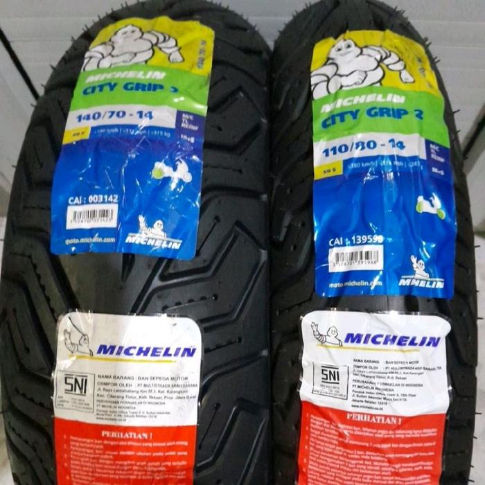 PAKET BAN AEROX 155 MICHELIN CITY GRIP 2 TL 140/70-14 | 110/80-14 BONUS PENTIL TUBELESS