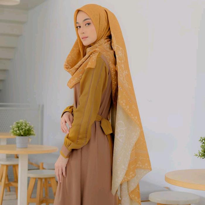 Kyana || Ethnic Blossom Set Hijab, Gamis branded ori premium murah Mewah Wanita Dewasa