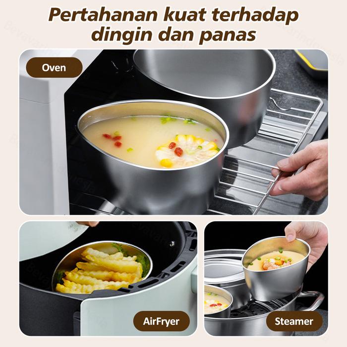 BEVAVAR Mangkuk Kotak Telur Kukus Pemisah Air Stainless Steel Kukusan Steamer Serbaguna