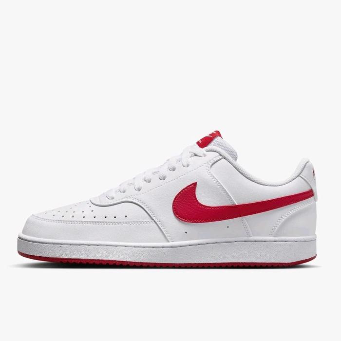 SEPATU SNEAKERS NIKE COURT VISION LOW WHITE RED ORIGINAL BNIB RESMI