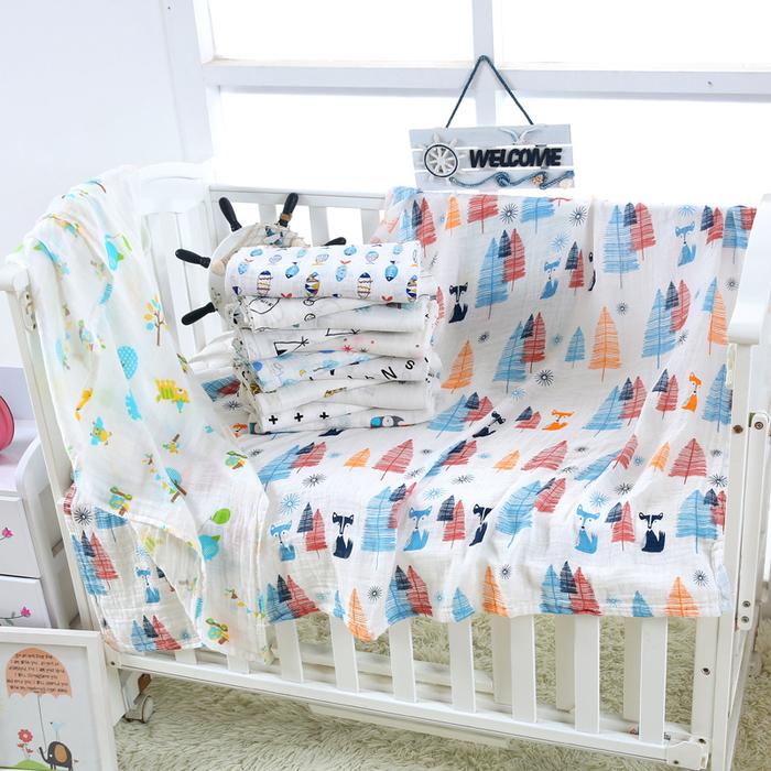 Muslin 100% Cotton Baby Swaddles Soft Newborn Blankets Bath Gauze