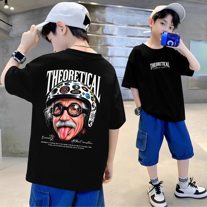 ATASAN ANAK UNISEX "THEORETICAL" OVERSIZE T-SHIRT / BAJU KAOS OVERSIZE DISTRO ALBERT EINSTEIN / KAOS