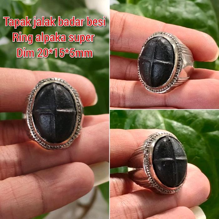 CINCIN PRIA TAPAK JALAK BADAR BESI RING ALPAKA PUTIH