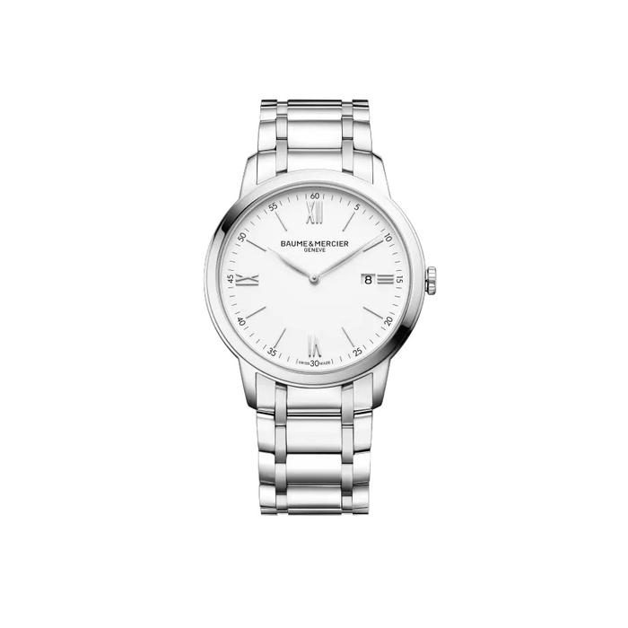 Jam Tangan Baume & Mercier Classima 42mm Mens Watch M0A10526 White Dial and Steel