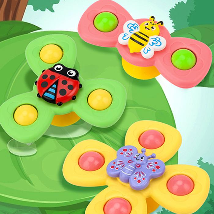 Baby Water Toys Insect Fidget Spinner Baby Toys Suction Cups Spinner