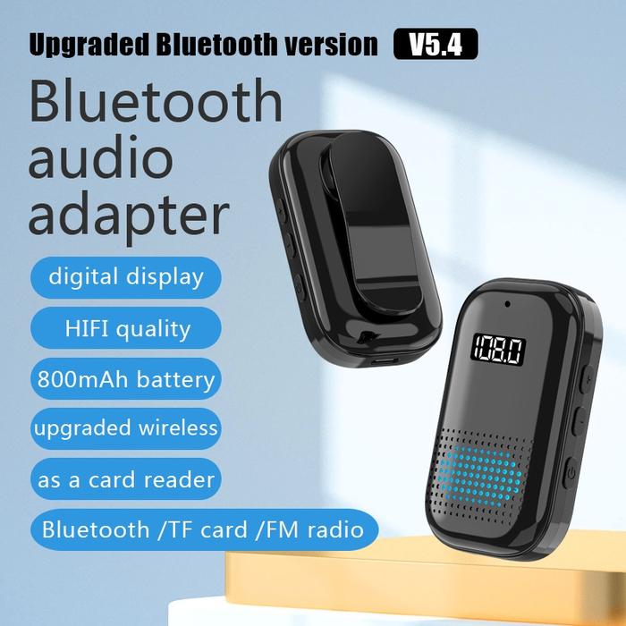 Bluetooth 5.4 LED Adapter for Car Music Headphones and Speakers 3.5mm AUX Wireless Audio Transmitter