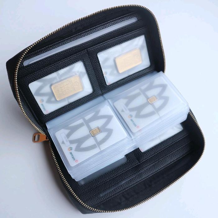 Dompet Kartu LM Seri Hiro Kulit Sintetis untuk Pria dan Wanita dengan Kantong Mika Multifungsi