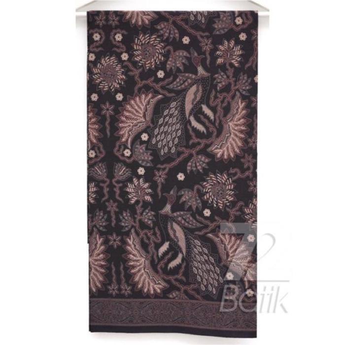 PREMIUM KAIN BATIK KATUN Premium Motif Burung Merak Warna Hitam Item Black 724764 Cap 72 Jarik Jarit