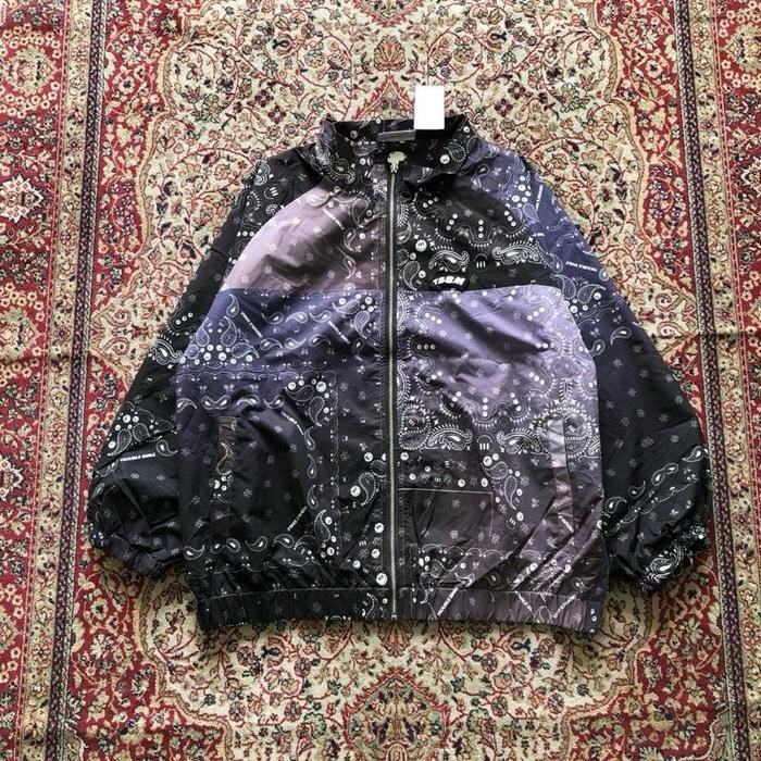 Jaket Trouble smile bandana paisley zipper up jacket Vintage paisley bandana pattern jacket H459