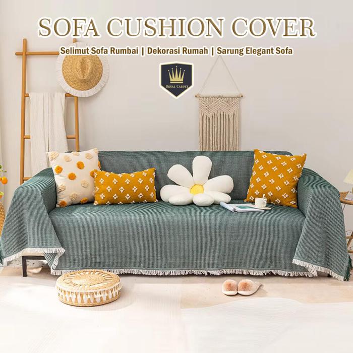 Royal Home Sarung Sofa Full Nordic Ruang Tamu / Full Cover Selimut Sofa Universal & Lembut
