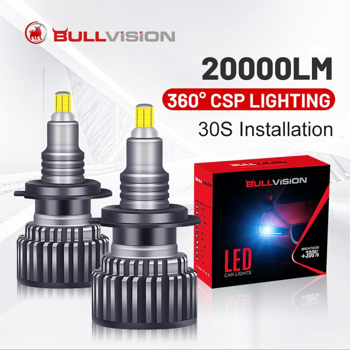 Bullvision 20000LM H7 LED Bulbs 360 H1 LED H11 9012 HIR2 880 881 H27