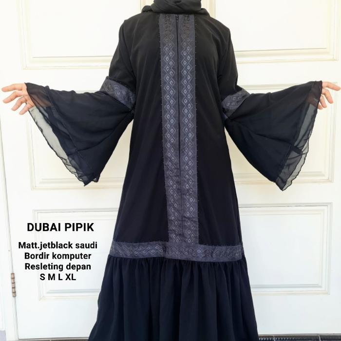 Abaya gamis hitam dubai pipik busui by sabella abaya