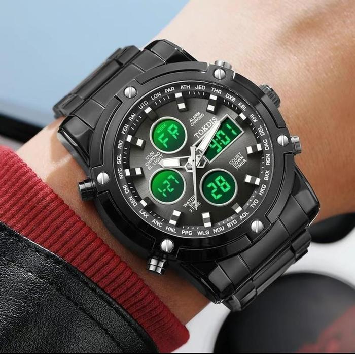 DISKON!!! TOKDIS 2576 RANTAI JAM TANGAN PRIA DOUBLE TIME