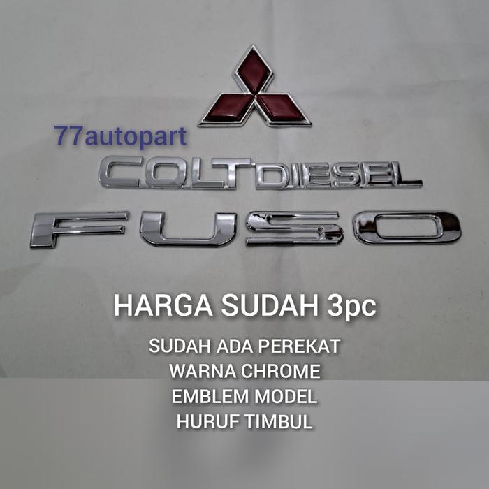 emblem fuso canter set harga sudah 3pc fuso colt diesel dan logo tiga berlian
