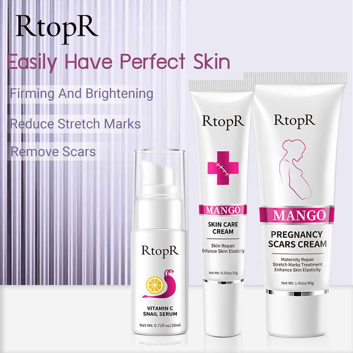 RtopR Perbaikan Jerawat Bekas Luka Paket Skincare Set Krim Penghilang