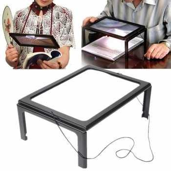 PROMO - MEJA KACA PEMBESAR + LAMPU LED ALAT SERVIS HP JAM TANGAN CEK PERHIASAN