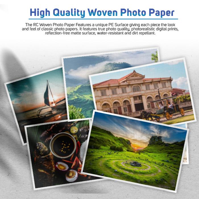 Quaff RC Woven Photo Paper 260gsm 20 Lembar [A4/5R/4R/3R] - Kertas Foto Resin Tahan Air & UV, Cetak 