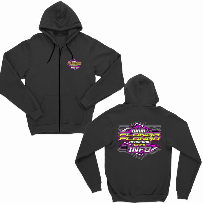 JAKET ZIPPER KATA KATA DIAM  PLONGA PLONGO BIG SIZE JUMBO