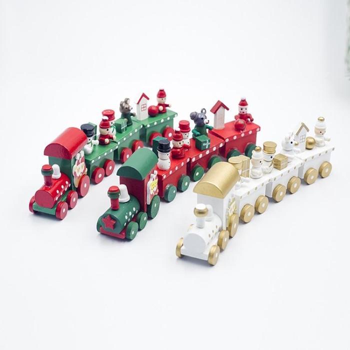 Kereta kayu natal/kado natal/kereta miniatur dekorasi nat