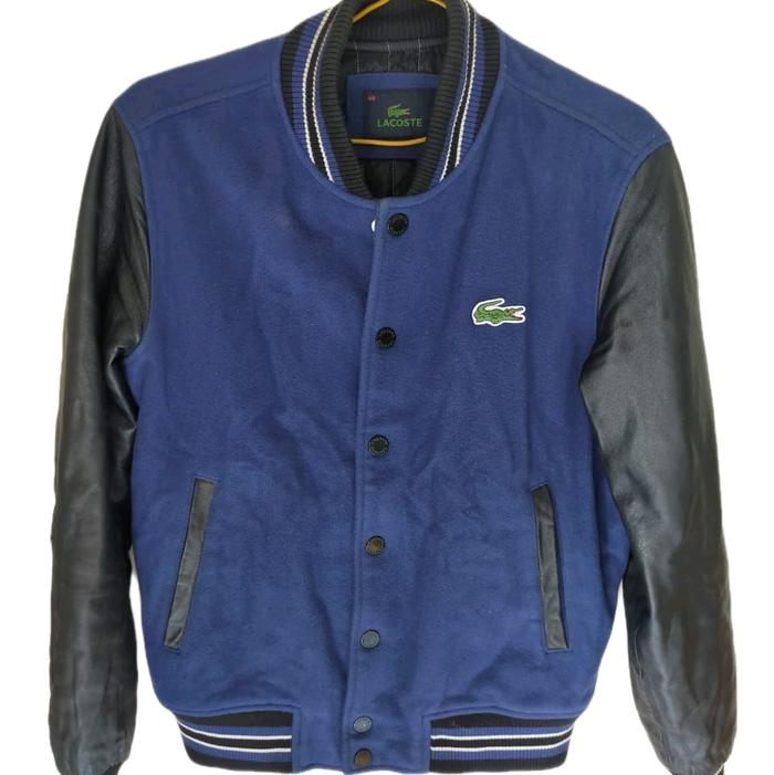 Varsity Jacket Original Lacoste Leather Mix size M