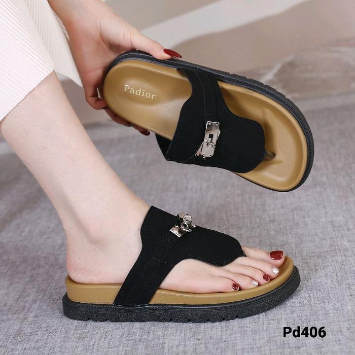 Sandal flat Padior Flat santai enjoy PD406 wanita Sandal slop santai sandal pantai