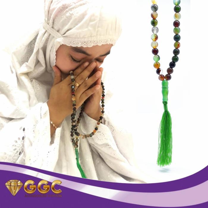 SALE TASBIH BATU AKIK PANCAWARNA 99 BUTIR 8MM ORIGINAL SALE PROMO TERBARU TERLARIS
