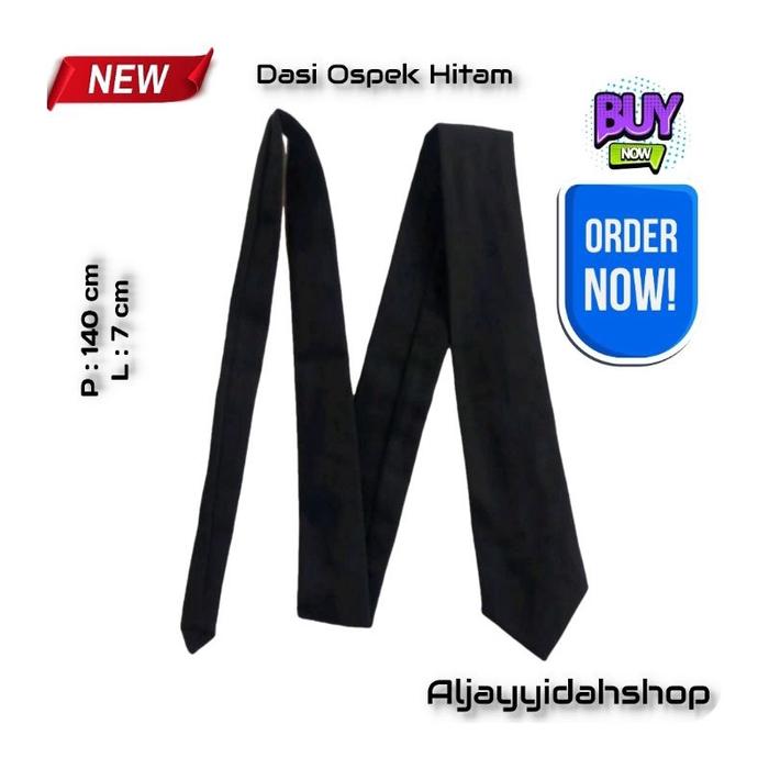 TERMURAH !!! DASI OSPEK HITAM POLOS PANJANG 140 CM