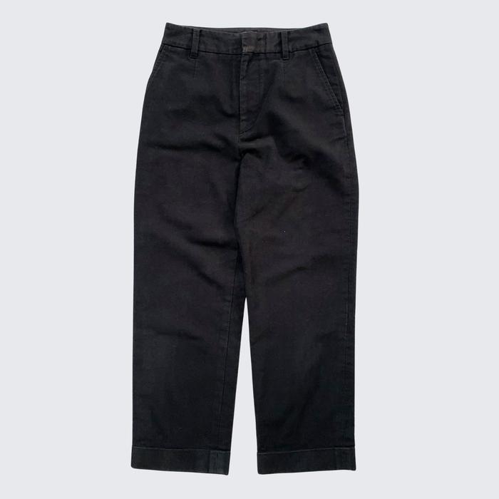 Dirty Sunfaded Black MHL Margaret Howell Twill Cotton Reguler Pants - Unisex - 27