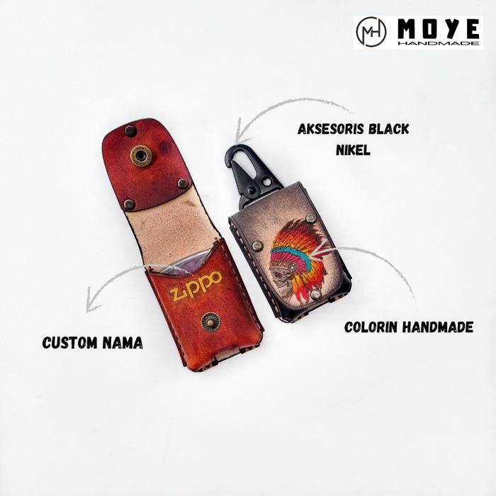 SARUNG KULIT ZIPPO GRAFIR INDIAN Aksesoris