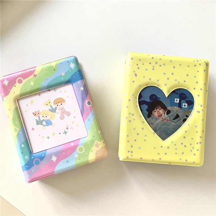 Rainbow yellow floral Cute photo album 3-inch mini album 80 Pockets
