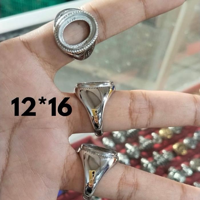 Ring/emban model polos dim 12*16 titanium