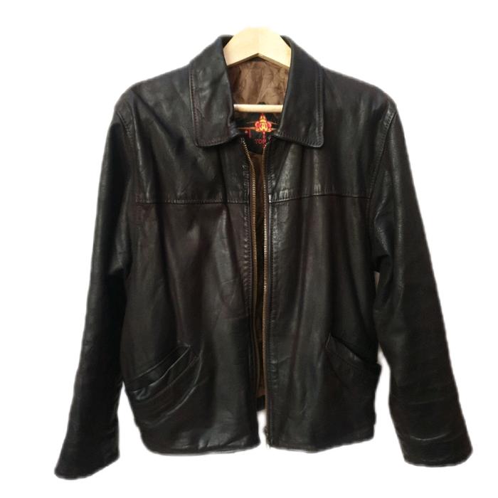 100% Genuine Cowhide Vintage Top Gun Detroit LD 116 cm Made in Italy with Rick Owenso Zipper