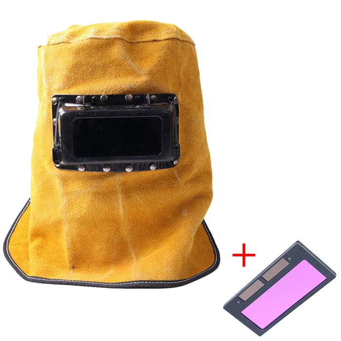 Welding Helmet Welder Leather Mask Yellow Welding Protective Helmet