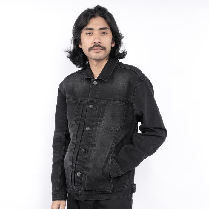 GRAZZA MATERNAL DISASTER DENIM BLACK WASHED TRUCKER JACKET ORIGINAL
