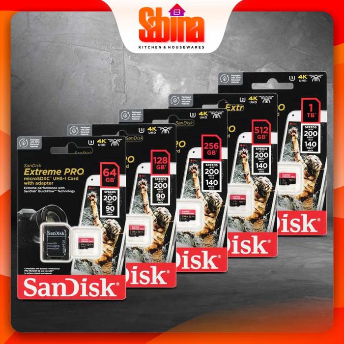 MicroSD Card MicroSDXC Extreme A2 V30 160MBs 128GB 256GB 512GB 1TB