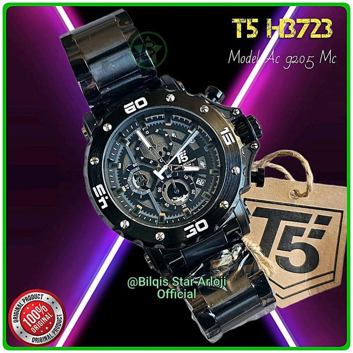 Jam Tangan Besar T5 H3723 Model Ac 9205 Tali Rantai Original