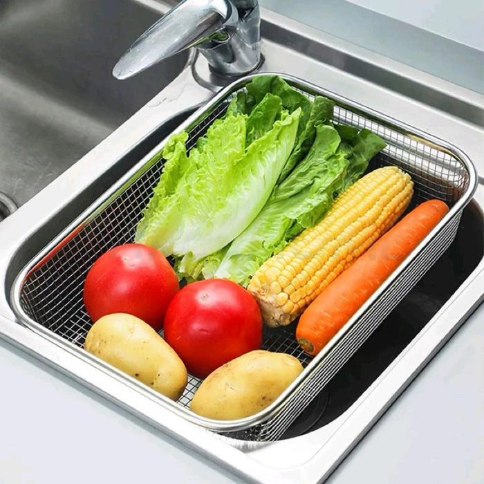 Saringan Nampan Stainless/Keranjang Saringan Tinggi Stainless/Minyak Goreng Nampan Keranjang Tirisan