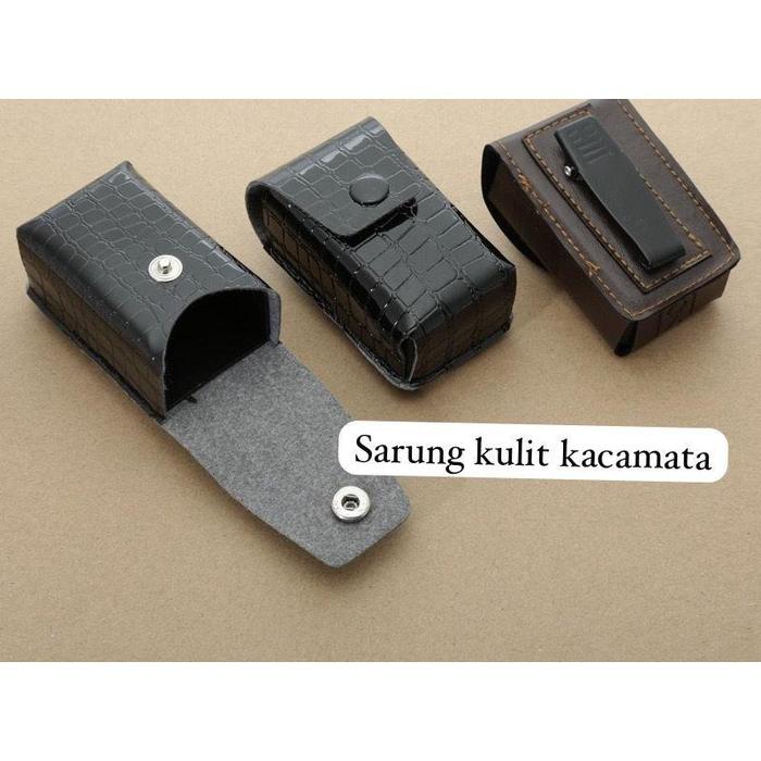 SARUNG KULIT KACAMATA UNIVERSAL DESIGN JEPITAN TALI PINGGANG MULTIFUNGSI SARUNG KULIT PINGGANG POLIS