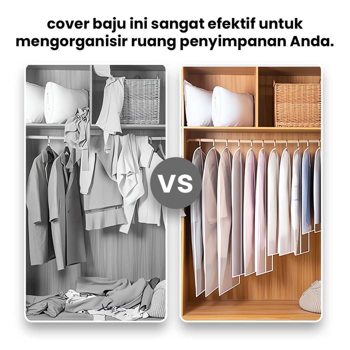 Gantungan Baju Plastik Penutup Gantungan Baju Tahan Debu Ritsleting Bening Kualitas Tinggi/Gantungan