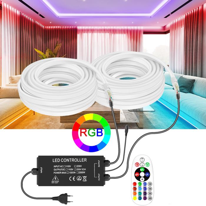 220V RGB Led Neon Strip 5050 2500W EU Plug Controller Flexible Neon