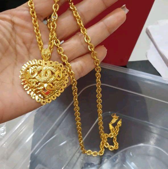 Kalung medan sultan ukuran 60 cm warna mas 24 London bahan tembaga impor kwalitas 2 tahunan