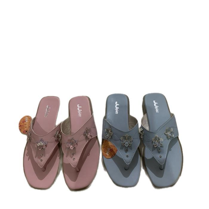Sandal Jepit Anak Cewe Jj Kids JA-01 Biru-Pink - Fashion
