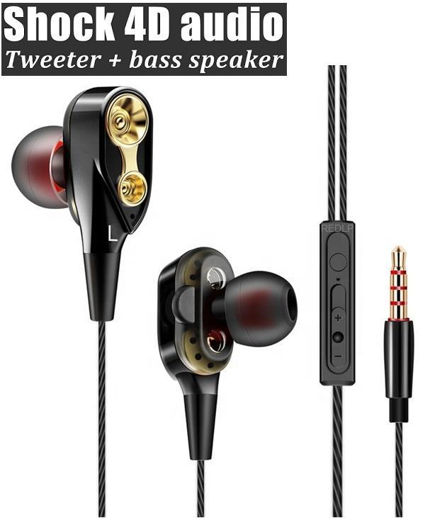 Headset Earphone Super Bass Gaming 4D Audio Mic