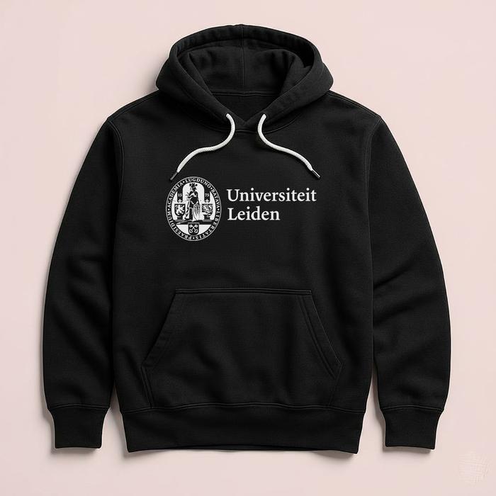 Hoodie Universiteit LEIDEN Netherlands Premium Fleece Cloth Sweater Jacket Hood Black Hitam