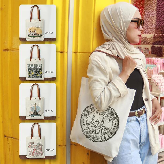 Tote bag Souvenir Semarang Tas Kanvas Oleh Oleh Semarang Indonesia